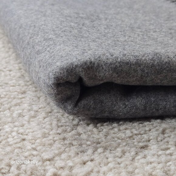 NWOT Beast Wool Scarf Grey Fringed Thick Oversized - Picture 7 of 10